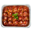 Load image into Gallery viewer, A family size tray filled with baked meatballs covered in tomato sauce and cheese, garnished with a basil leaf.