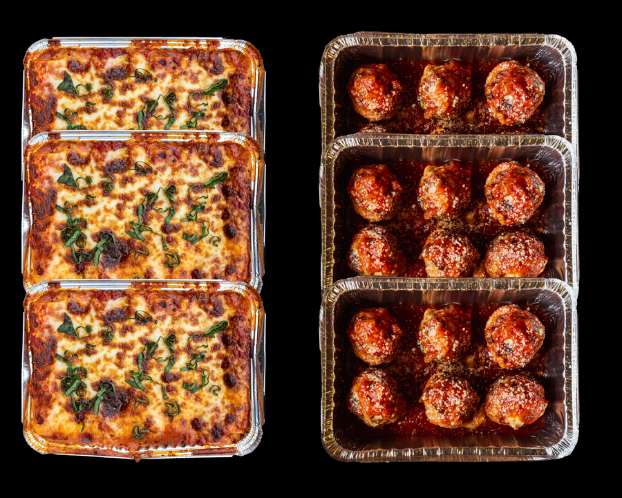 Family Feast No.1 (SAVE $40!) 3 Quattro Formaggi Lasagnas and 3 Meatball Parms