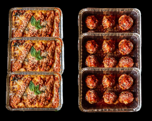 Family Feast No. 2 (Save $40!) 3 Bolognese Lasagnas and 3 Meatballs Parms
